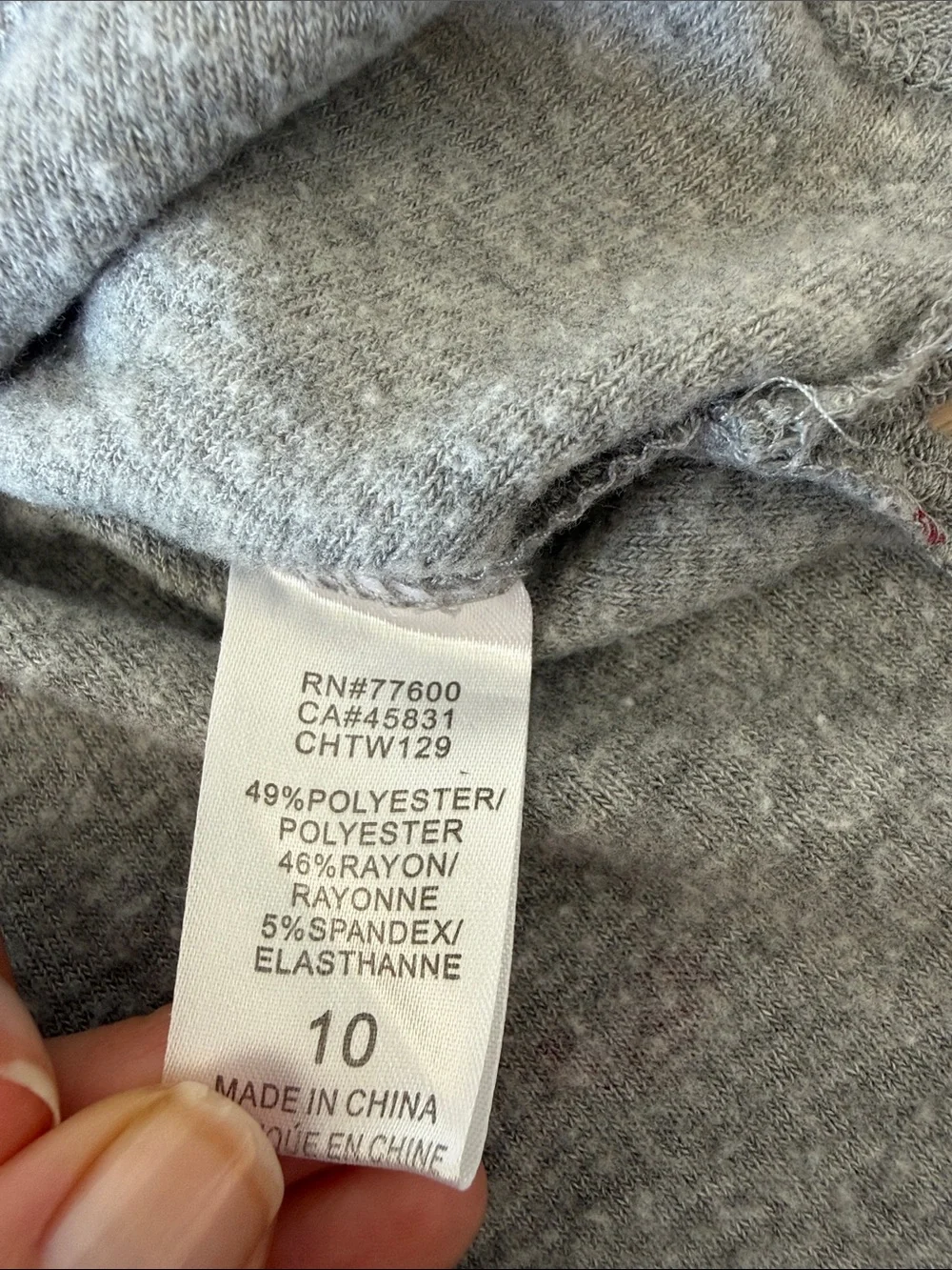Chaser Gray Hoodie Tunic with Red Heart Print